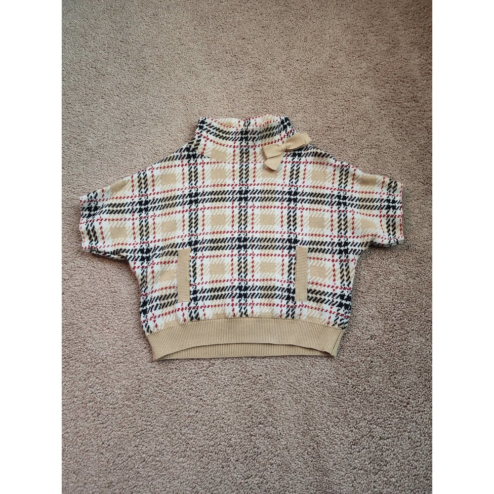 Hope & Henry Girls Plaid Cape Sweater Sz5